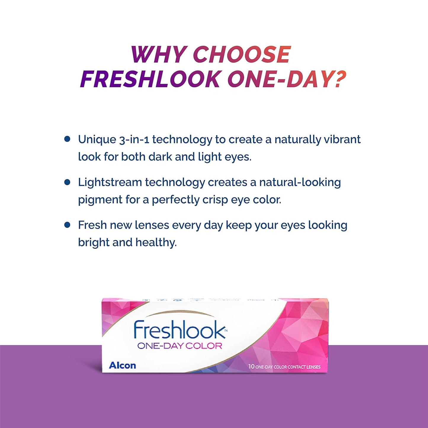 Freshlook OneDay - Daily Disposable Color Contact Lenses (Pack of 10) | From Alcon
