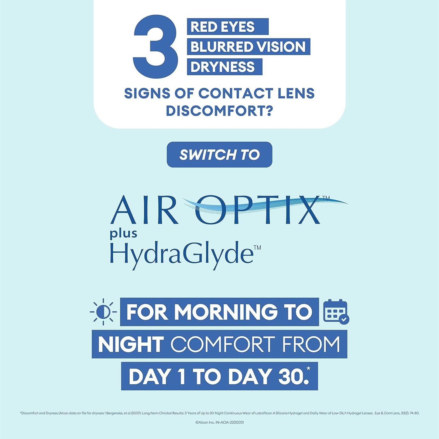 Air Optix Plus Hydraglyde - Monthly Disposable Contact Lenses (Clear, Pack of 6) | From Alcon
