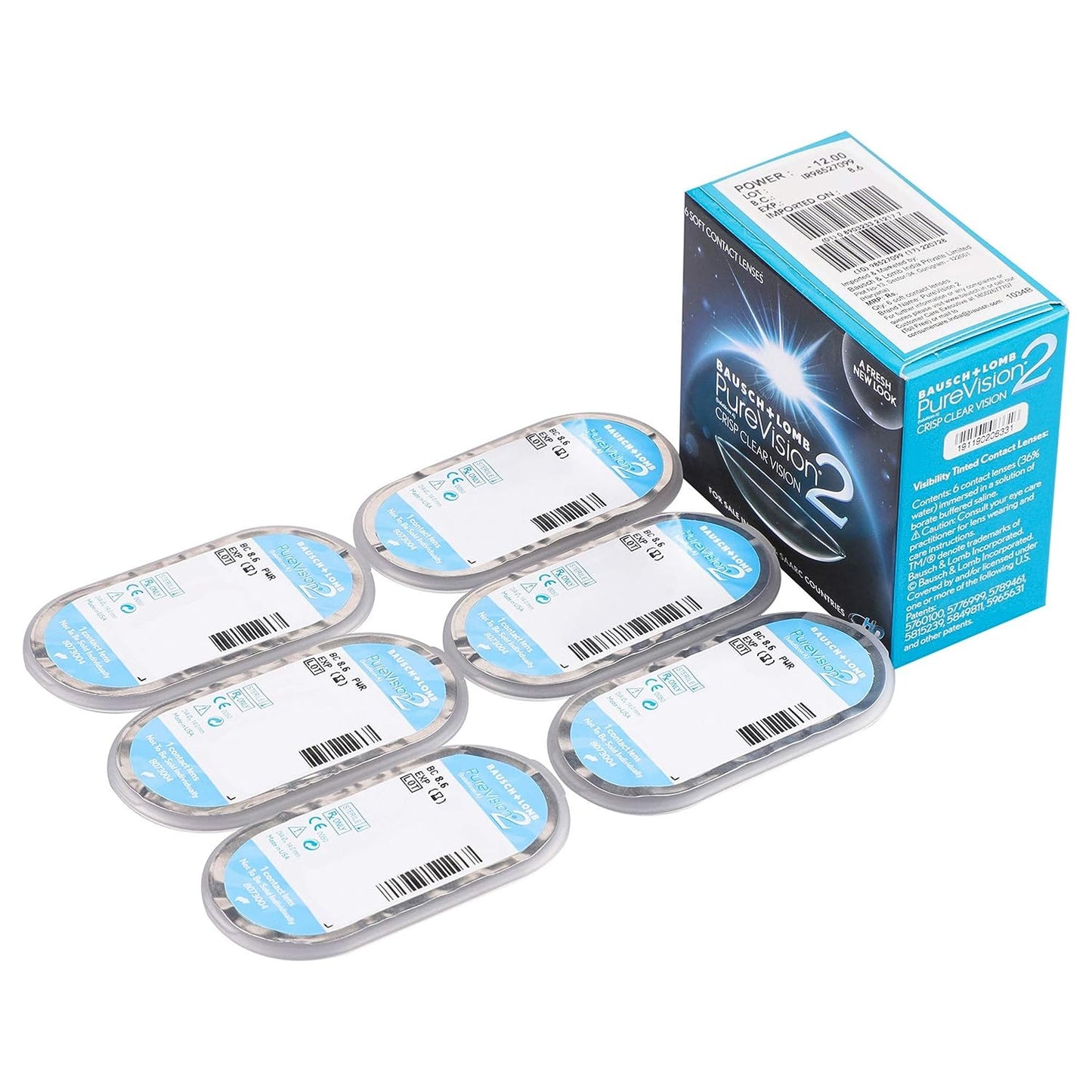 Bausch & Lomb Purevision 2 Monthly Disposable Contact Lens ( Clear, 6 Lenses)
